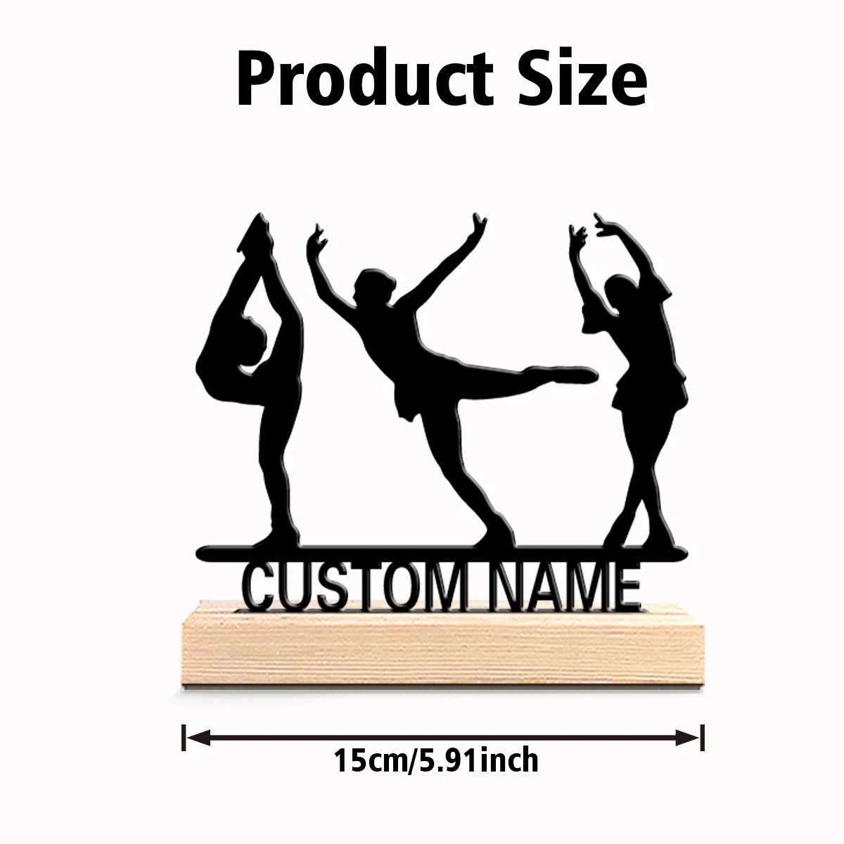 1pc New Design Personalized Custom Figure skating Metal Statues A wooden frame gift for dance enthusiasts perfect for dancers