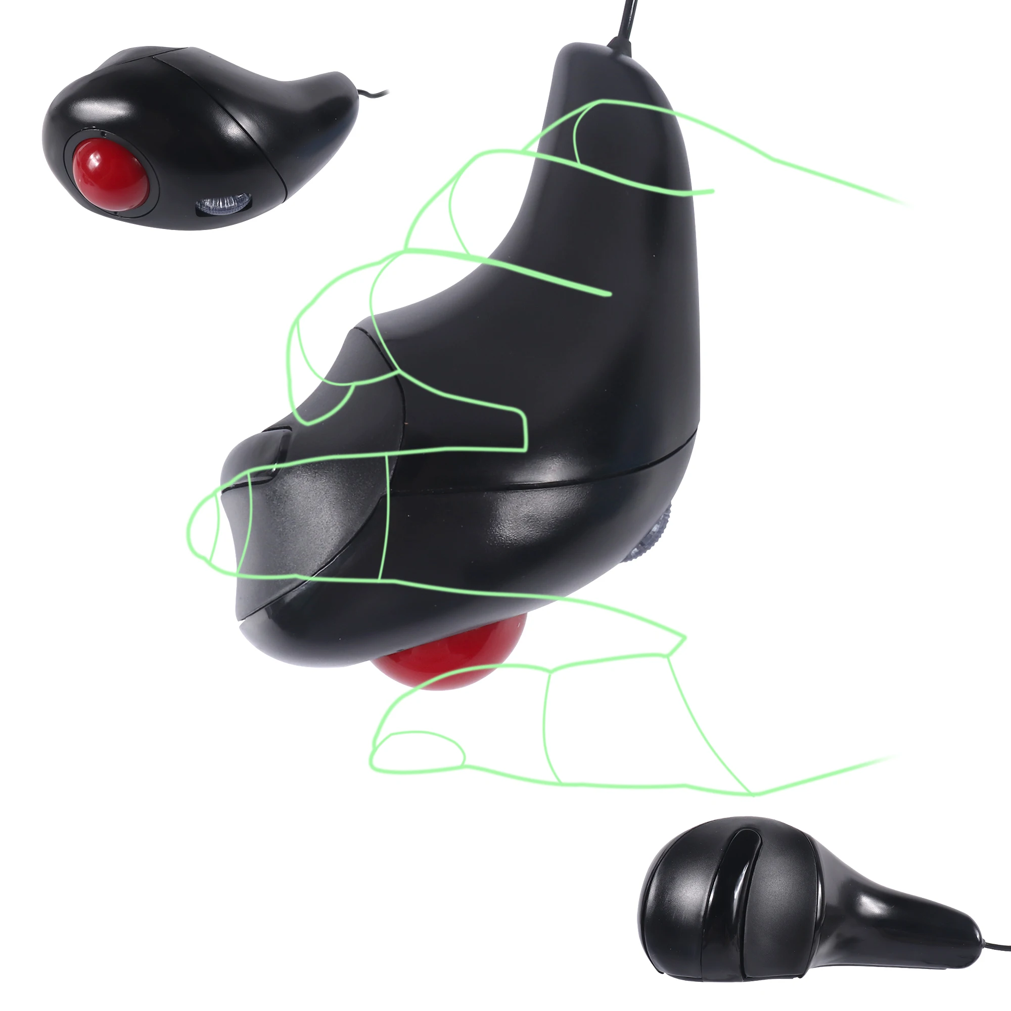 Trackball Mause Light Weight Portable Wireless 2.4G Or Wired Ergonomics Design Office Use Air Mouse Class Meeting Speech Mice