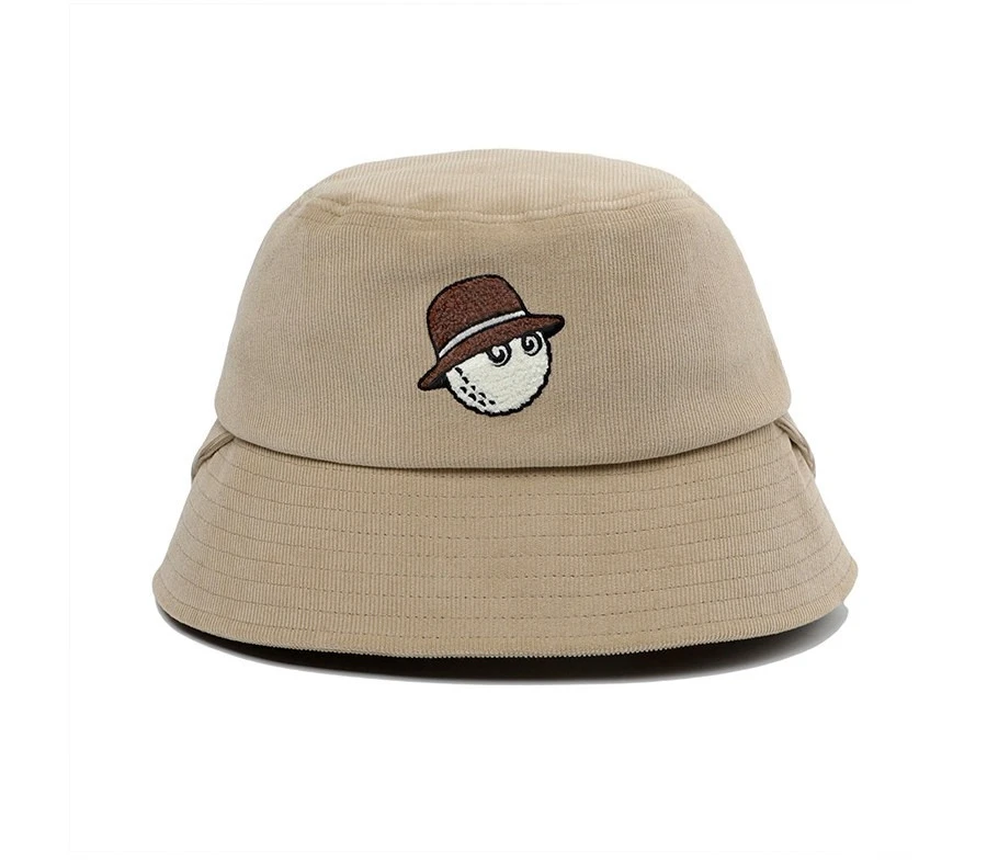 26 Golf Corduroy Wappen Fisherman's Hat Unisex Sun Protection Hat Sports Bucket Hat with Little Man Pattern - Detail 1