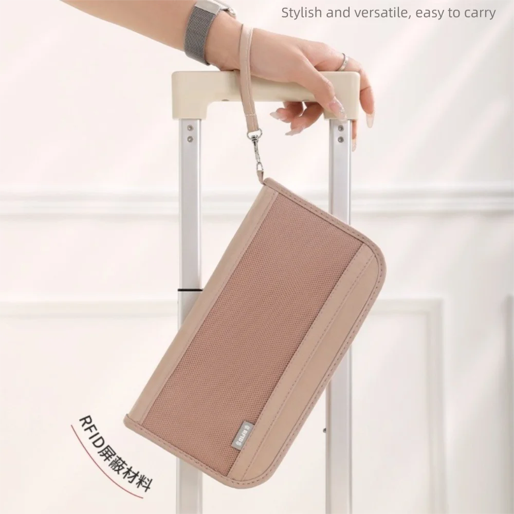 Multifunctional Card Holder Anti Theft with Zipper Travel Wallet Large Capacity Protective Cover ID Card Protector