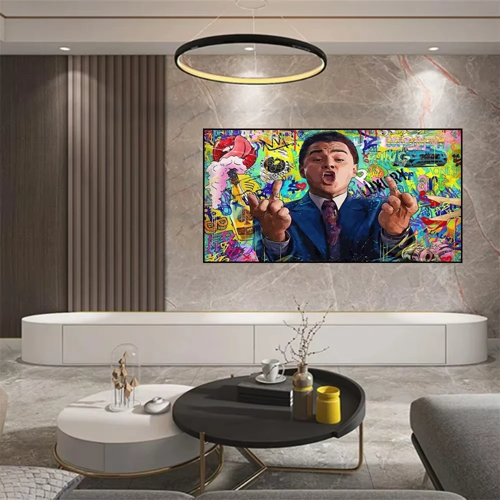 AA Vintage Wall , American Black Card The Wolf of Wall Street, Canvas Printed Poster, Home Living Room Bedroom Decoration view 2