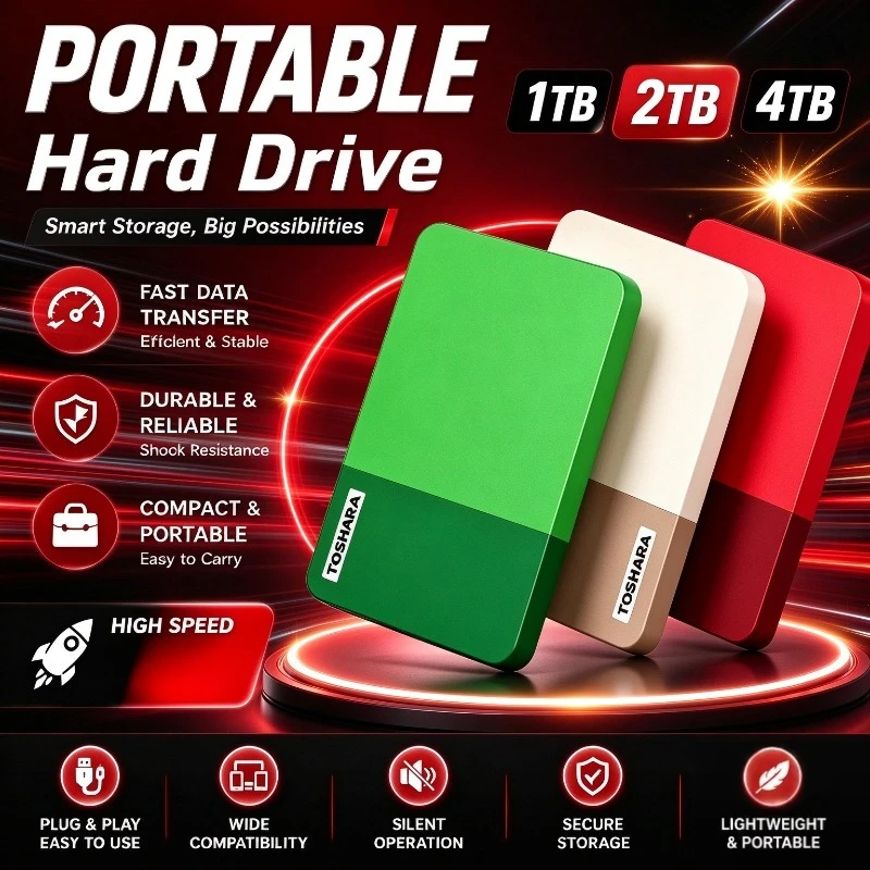 Multi-color selection Portable 4TB External Hard Drive High Speed Disk For Laptop Desktop Mac Android Phone Mobile Data Backup