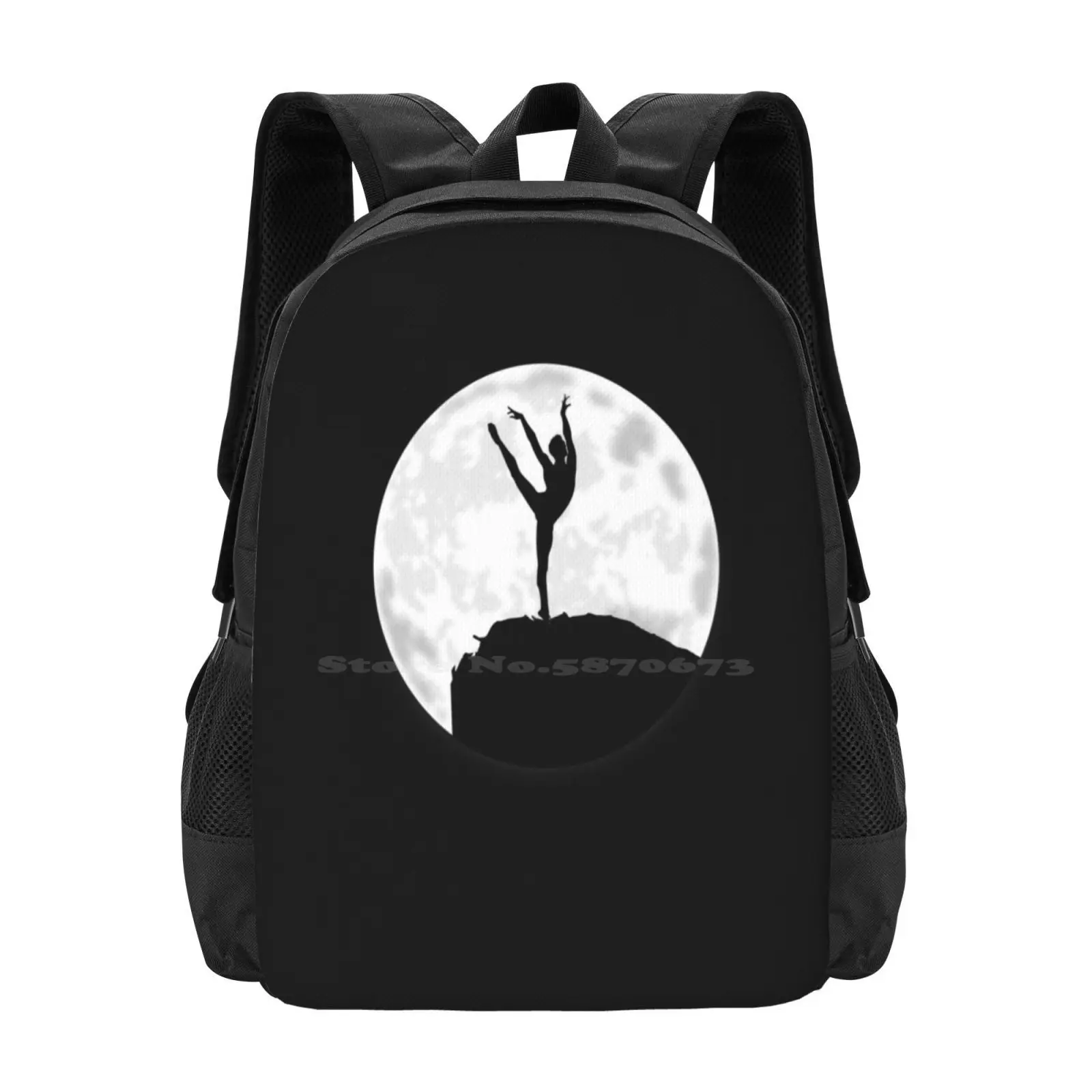 Male Ballet Dancer Under The Moon Backpack For Student School Laptop Travel Bag Male Ballet Dancer Ballet Shoes Ballet Idea