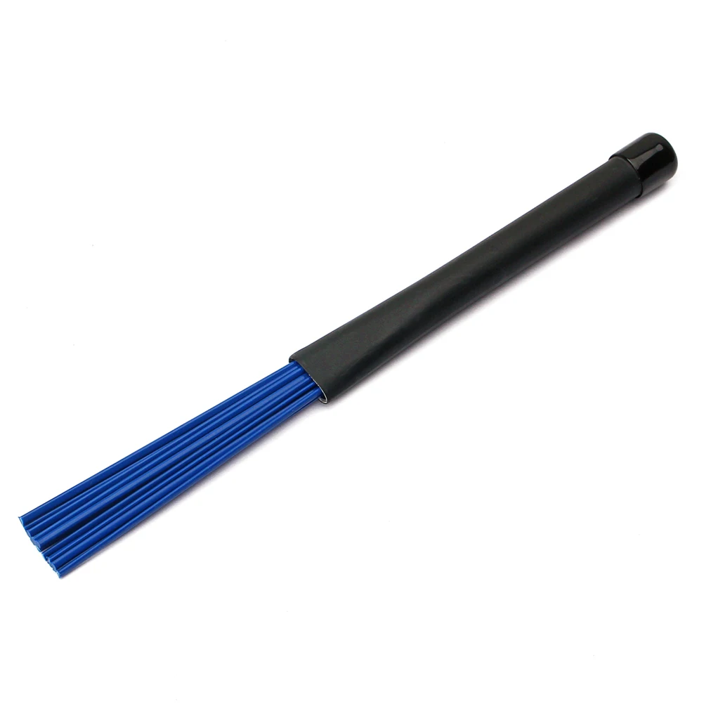 

1Pair Retractable Loop End Drum Brushes Black Handle Lightweight Easy Carry for Jazz Drum Stick Cleaning Tool Blue
