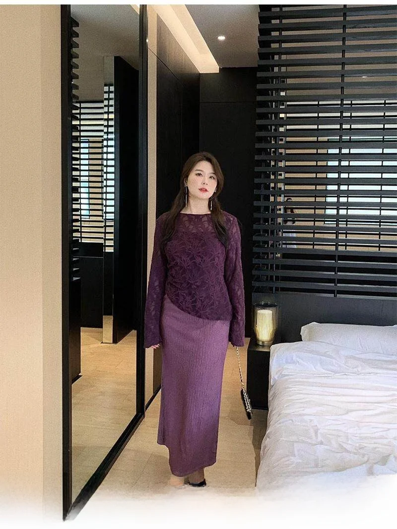 

Юбка миди с завышенной талией для женщин больших размеров, цветная, с драпировкой, прямого кроя, в корейском стиле, для офиса и повседневной носки