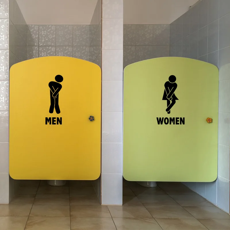 3D Removable Mirror Wall Sticker Acrylic Wall Decals For Toilets Bar Toilet Toilet Men And Women Signs Bathtub Wall Stickers