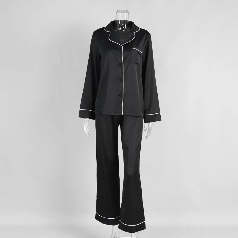 2025 الخريف الشتاء المرأة التلبيب كم طويل السراويل الطويلة 2 قطعة مجموعة بيجامة مع سترة أنيقة المتسكعون لأوروبا وأمريكا