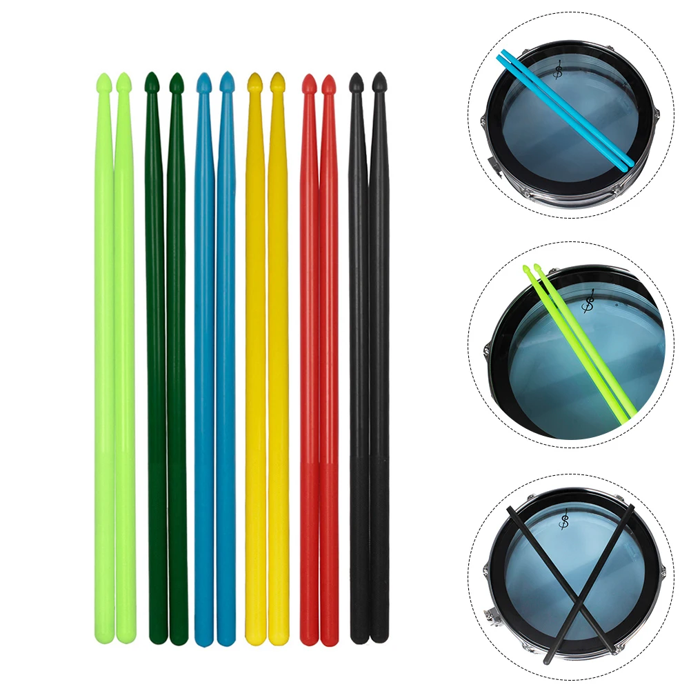 

5 Pairs Drumstick Snare Sticks Sound Percussion Drumsticks Musical Instrument Jazz Nylon Practical