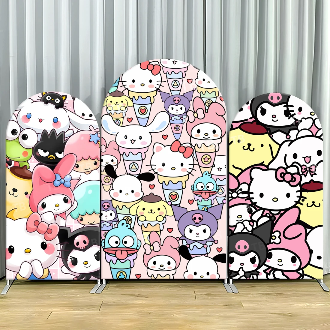 

Sanrio Arch Backdrop Covers Girls Birthday Hello Kitty Pink Photograph Background Wall Party Decorations Baby Shower Supplies