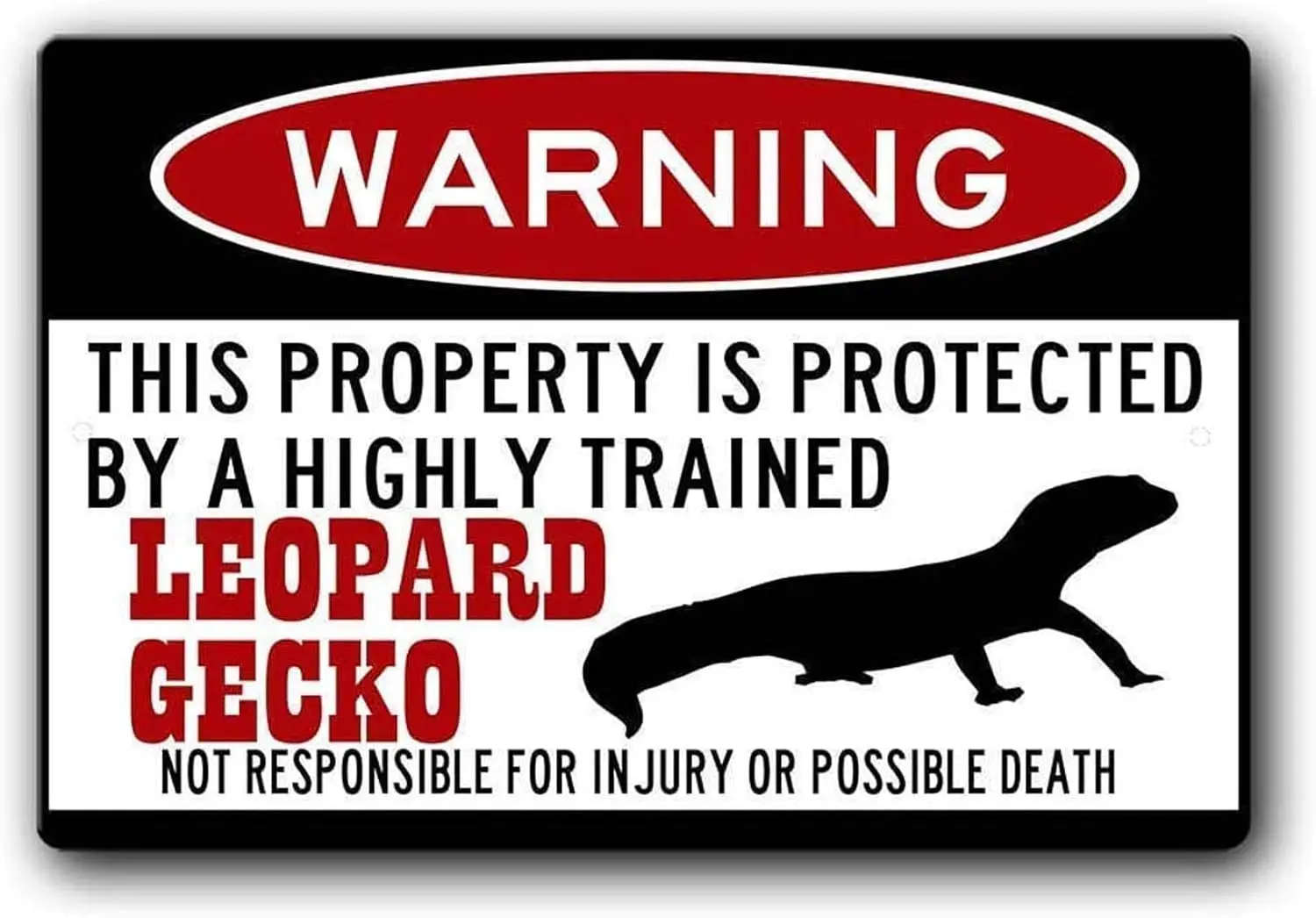 Ylens Leopard Gecko Sign,Funny Metal Signs,Leopard Gecko Gift,Gecko Accessories,Lizard Warning Sign Aluminum Metal Sign
