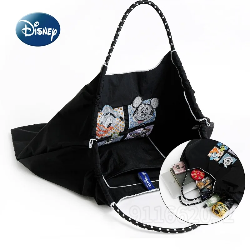 Disney New Women's Shoulder Bag Nylon Embroidered Women's Shoulder Crossbody Bag Cartoon Storage Women's Bag Large Capacity