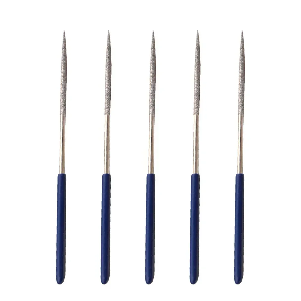 5PCS Files 3mm Shank 50mm Plated 140mm Length File Shape Steel Glass Tile Stone Electronics Repair Hand Tools