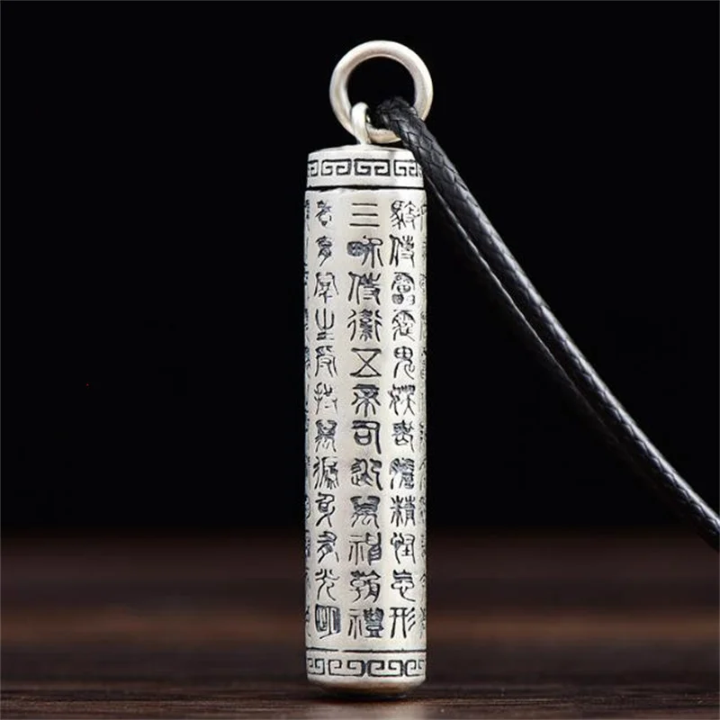 Shurangama Mantra Pendant For Men Women Jewelry Top Quality Silver 925 Choker Necklaces Male Amulet Blessing Sutra Accessories