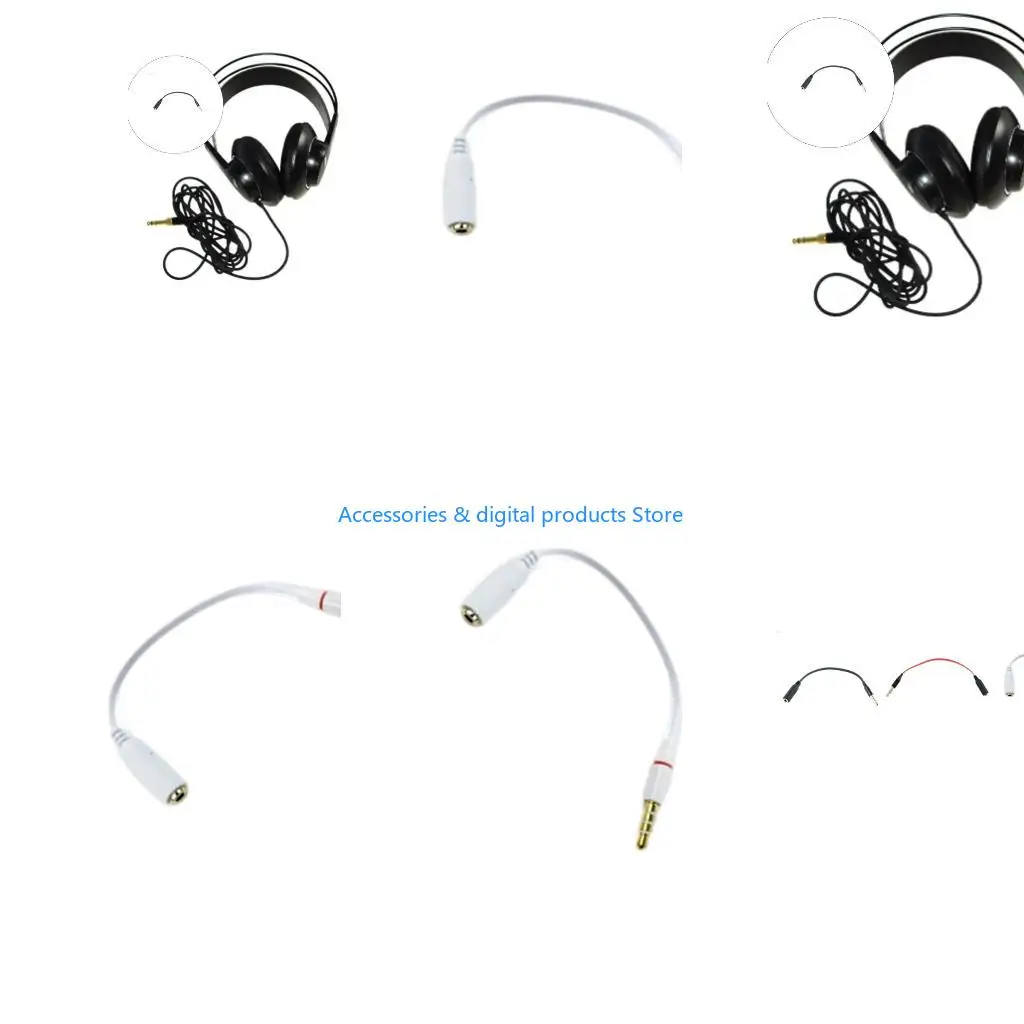 77JD 3.5mm Male Port Stereo to 3.5mm Female Port Connector CTIA to OMTP Cable Adapter Cable Adapter for Mobile Phone