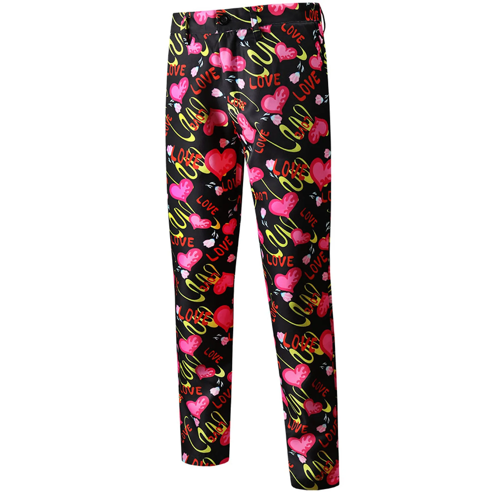 

Zipper Button Printed Men Pants Formal Suit Straight Leg Man Casual Trousers Y2k Clothing Pantalones Streetwear Streetwear