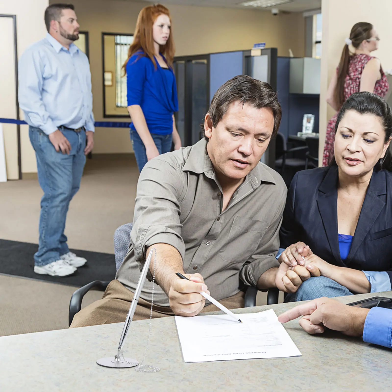 

Signature Pen Vertical Table Fixed Ballpoint Writing Tool Office Business Stationery Guest Book Hotel Signing Pen