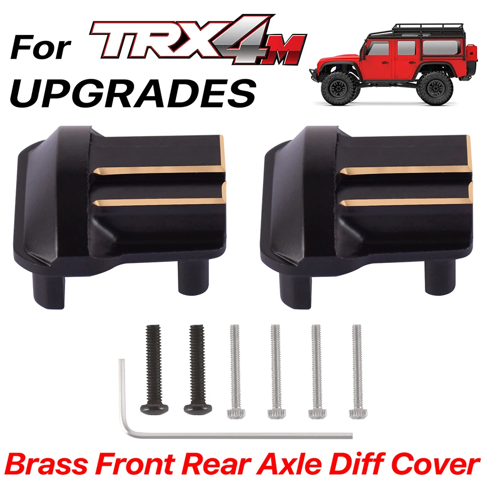 

2PCS Brass Front Rear Axle Diff Cover for Traxxas TRX-4M 1/18 Upgrades Parts RC Crawler Accessories Defender Counterweight 22g