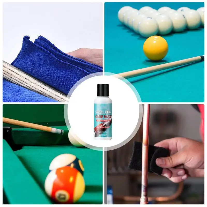 Pool Cue Polishing Wax Wood Polishing Oil Billiards Cue Cleaner 100ml Long-Lasting Deep Moisturizing Billiards Accessories Pool