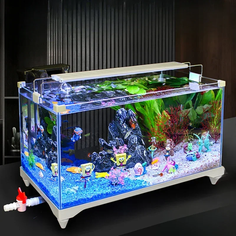 Fish Tank New Ecological Glass Super White Tank Home Living Room Office Small Large Desktop