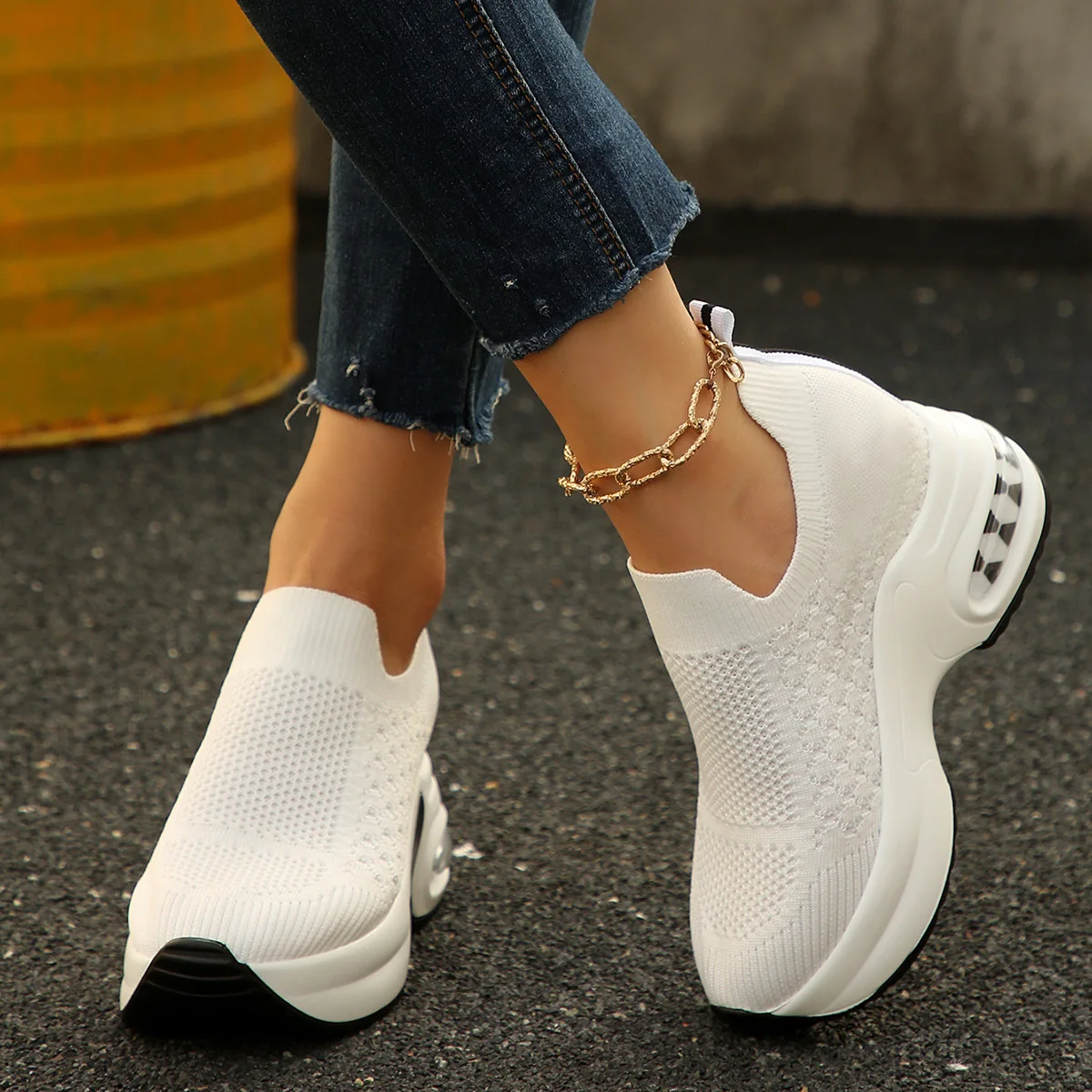

Little White Shoes Dad Girls 2025 Summer and Autumn New fashionable thick-soled casual sports breathable women's shoes