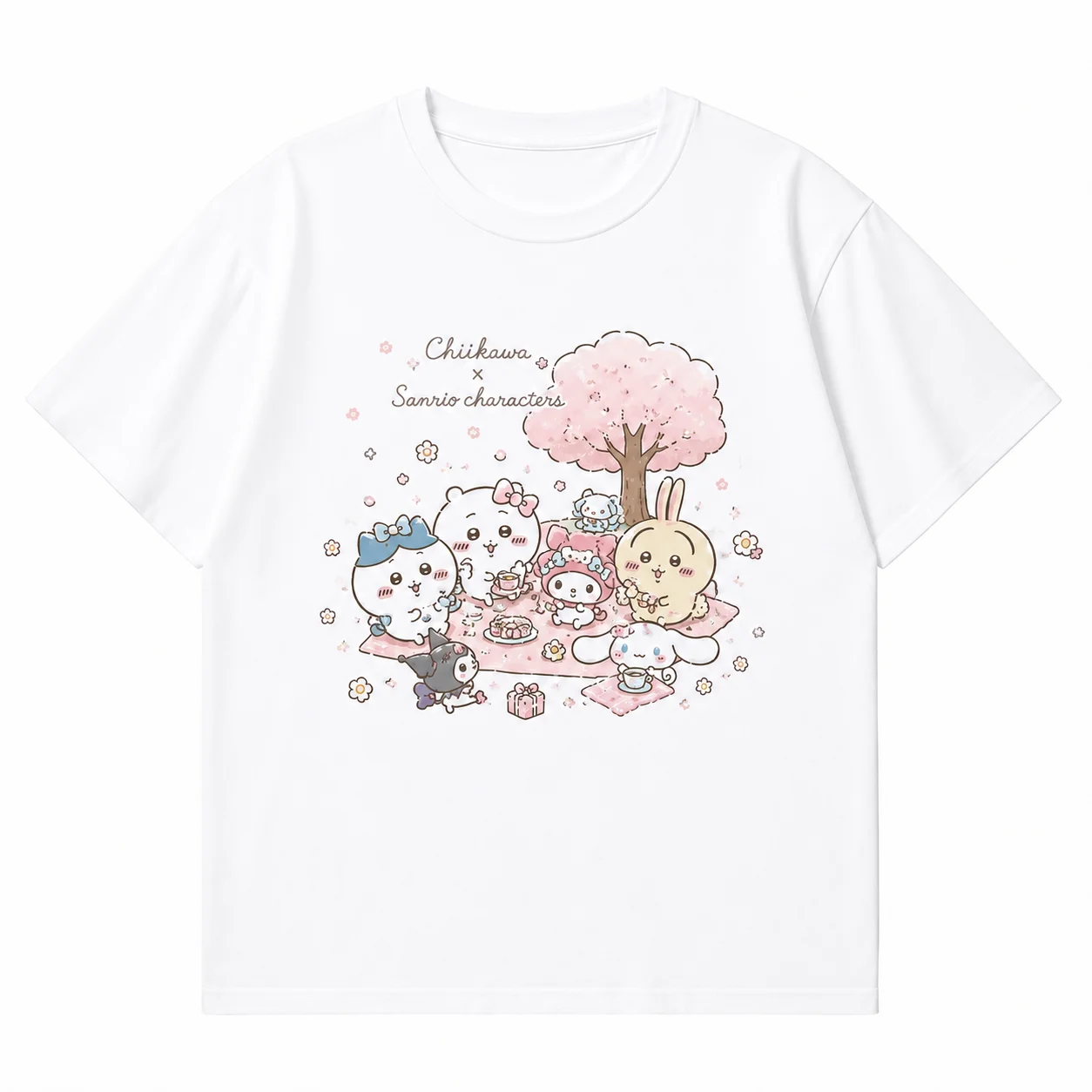 2026 Chiikawa DRINKING LICENSE Summer Parent Child Pure Cotton T-shirt Comfortable, Breathable, High Quality Ins Y2k