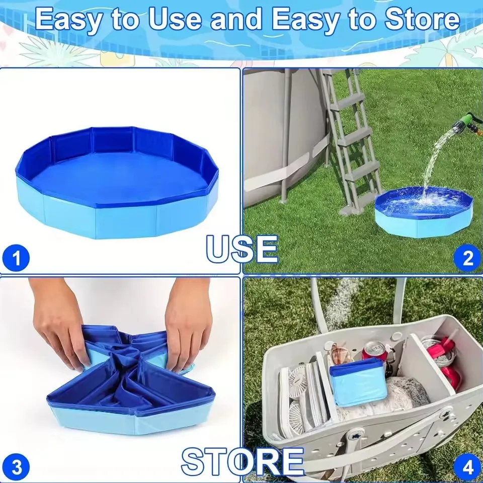 Swimming Pool Folding Basin Portable Pet Bathing Pool PVC Material Pets Foot Cleaning Basin for Ground Swimming Pool Entrance view 4