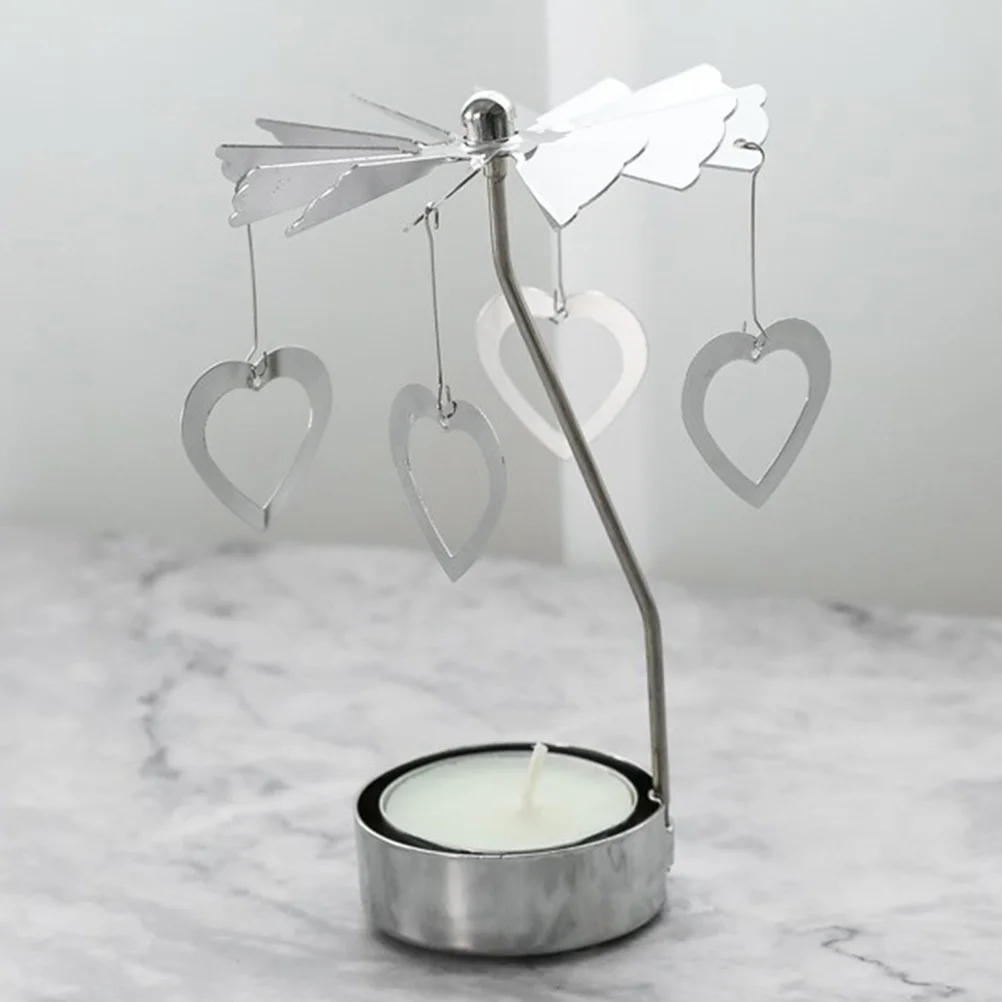 

2Pcs Rotating Pinwheel Candlestick Premium Metal Standing Candlestick for Valentine's Day Home Decor Creative Holders
