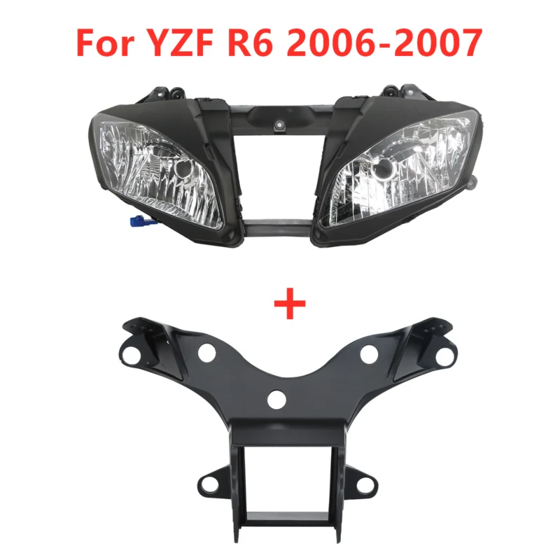 

Motorcycle Front Headlight & Upper Fairing Stay Bracket Fit For Yamaha YZF R6 YZFR6 2006-2007