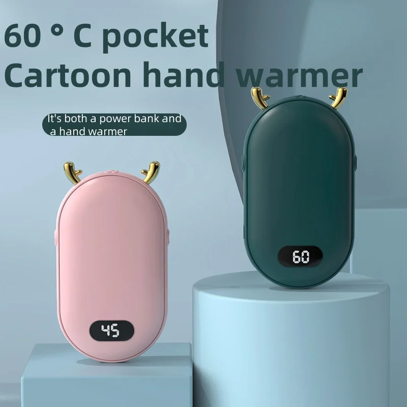 

Карманные грелки для рук 10000 мАч 2 в 1, внешний аккумулятор, дисплей температуры и регулируемый 65 ℃ Портативные грелки для рук, рождественский подарок