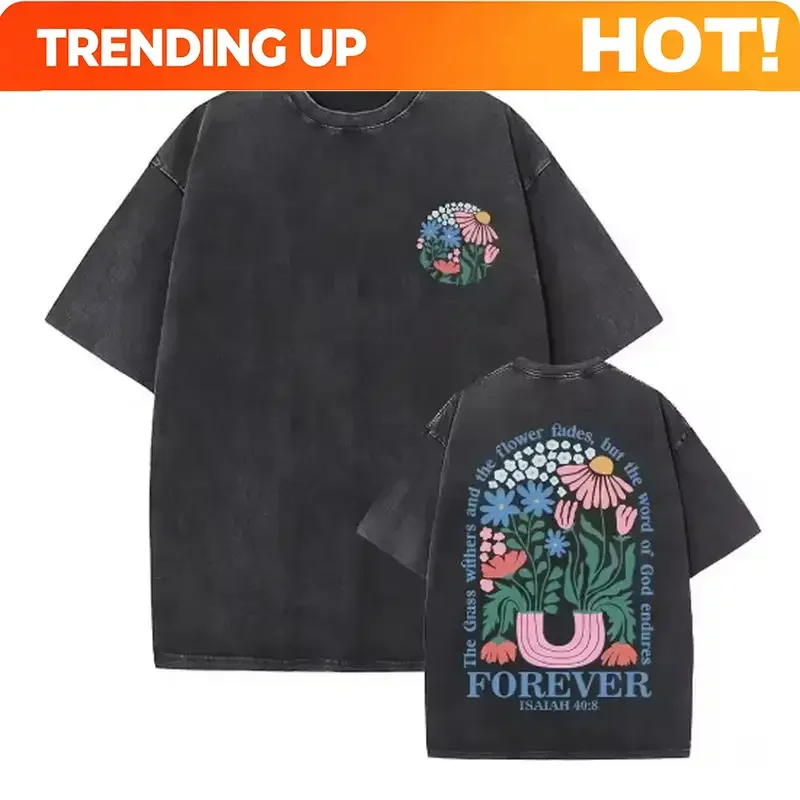 Customization Neutral Casual Fashion Loose T-shirt Neutral Breathable Casual Pure Cotton Outdoor Pine Wood High-quality Short Sl