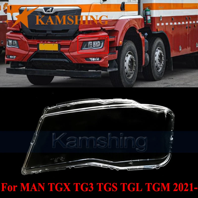 

CAPQX Front Headlight Cover For MAN TGX TG3 TGS TGL TGM 2021- Lights Shell Lampshade Head Light Glass Mask Headlamp Lens