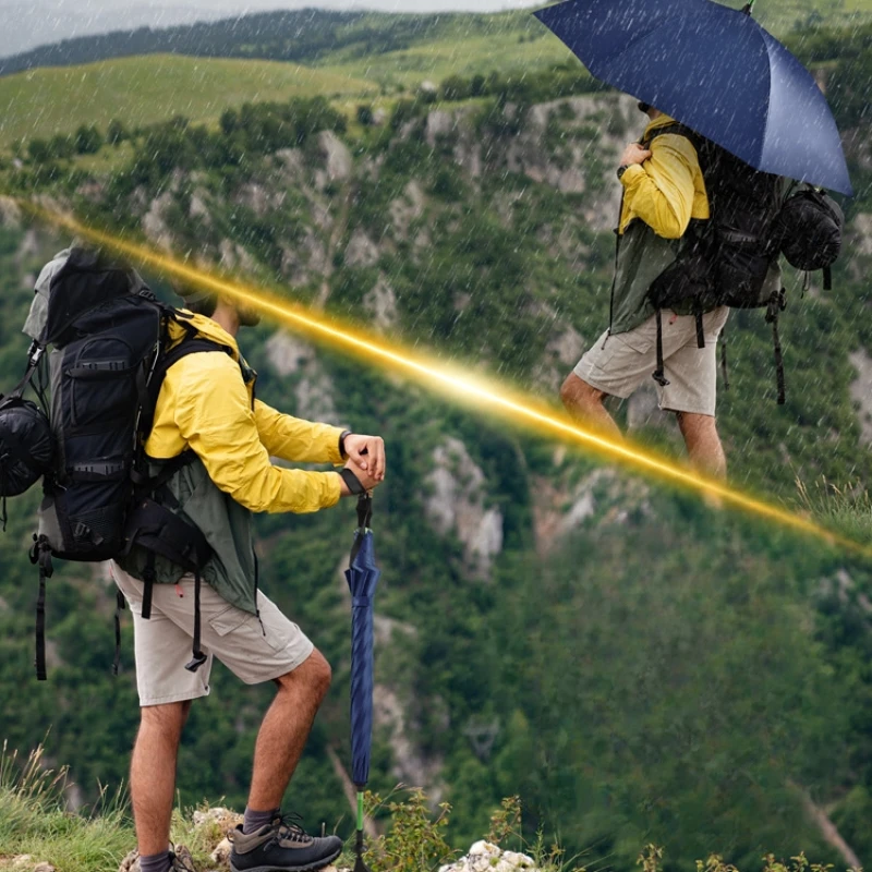 Pullable cane umbrella, mountain climbing cane umbrella, elderly telescopic cane umbrella, aluminum alloy