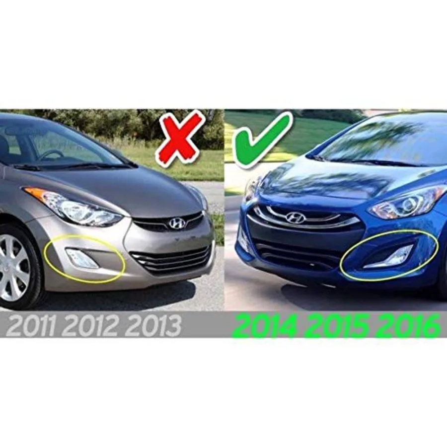 مجموعة مصابيح الضباب بعدسة شفافة لسيارة هيونداي إلنترا سيدان 20142016 مع مفتاح أسلاك قوس ومصابيح هالوجين رؤية محسنة #4