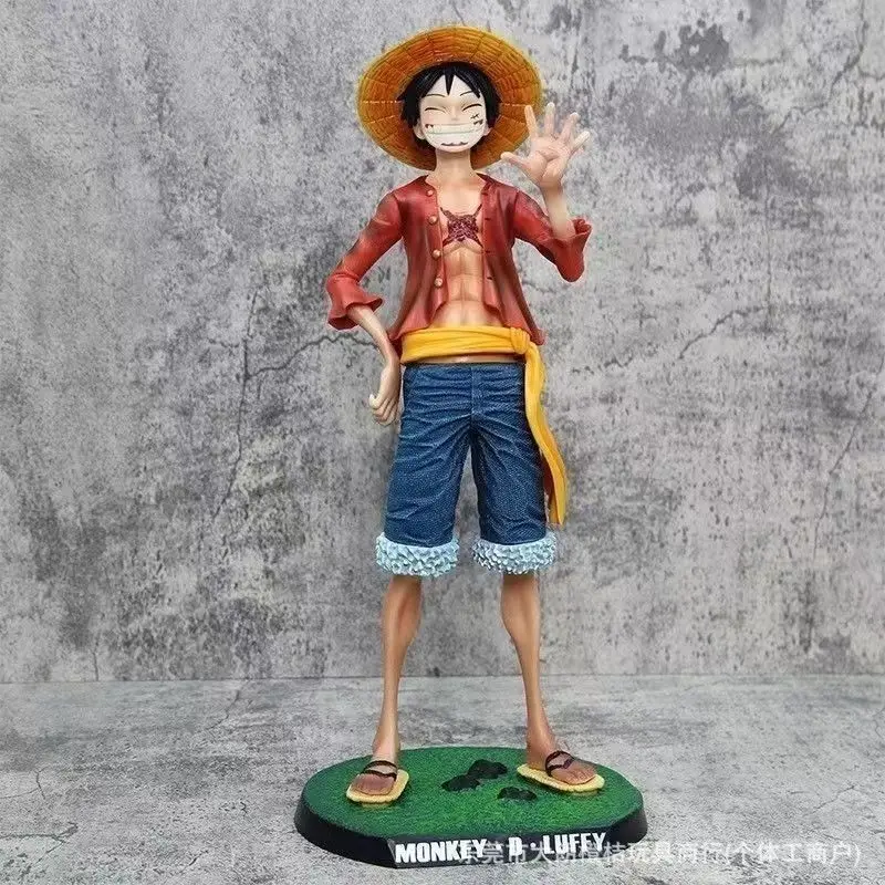 

40-сантиметровая фигурка Monkey D. Луффи из One Piece, улыбающаяся, большая, из ПВХ, аниме-статуэтка, коллекционная, настольное украшение для коллекции любителей аниме.