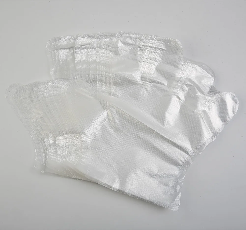 Protect Hands 100pcs Gloves Transparent PE Sanitary Food Handing 25*24cm Cleaning Food Processing For Restaurant