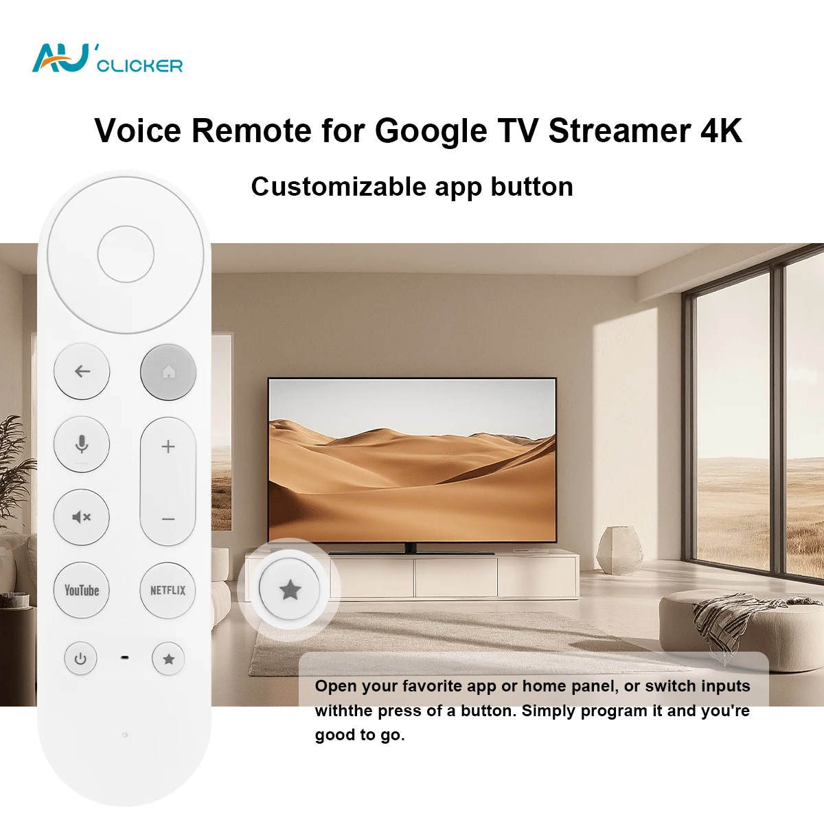 New RC-BT1991-V1 Replacement Remote Control Fit For Google TV Streamer 4K HDR Voice Remote Control with Find My Remote Feature view 5