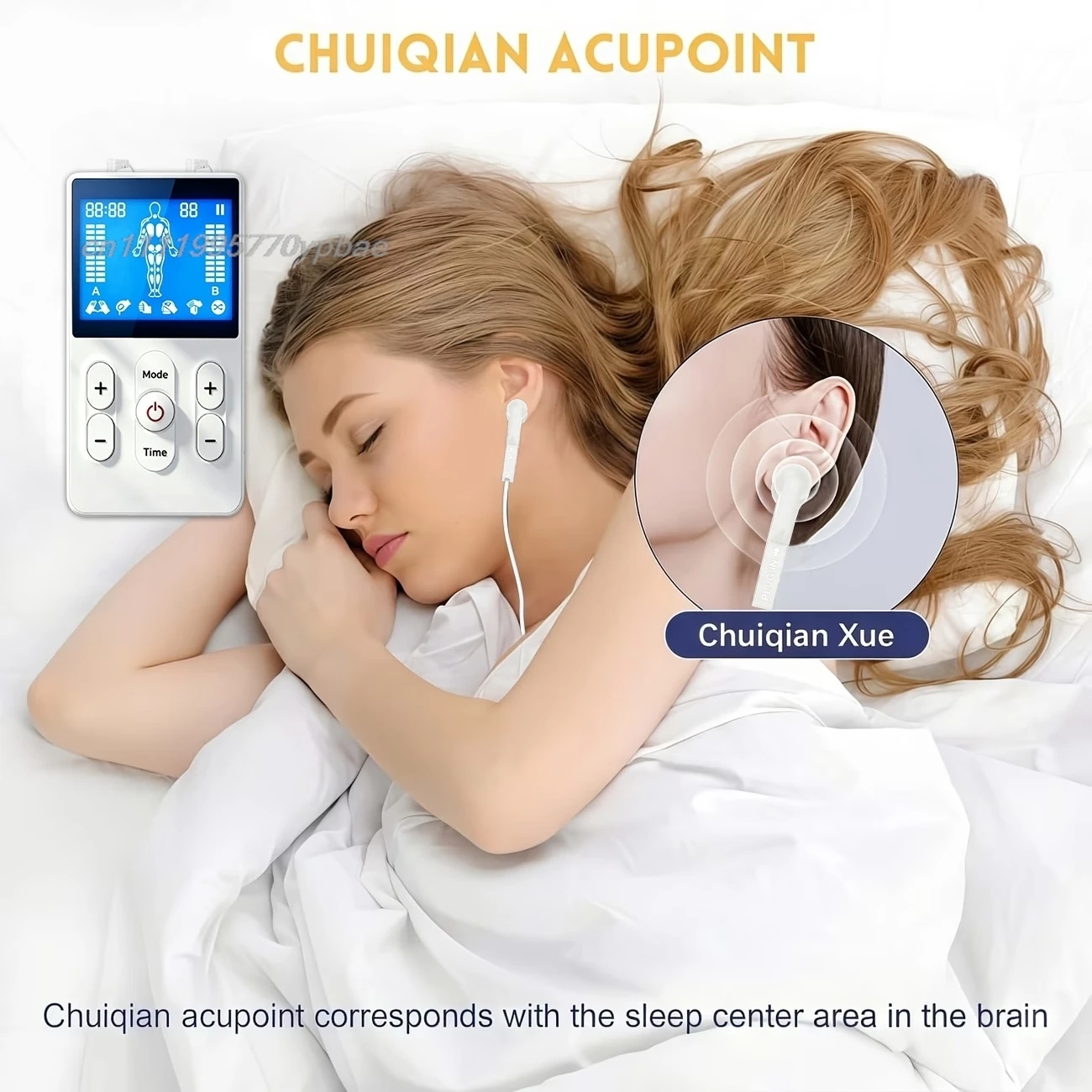 EMS Sleep Aid Smart Masajeador Microcurrent Ear-Clip 12 Modes 20 Levels Lithium Battery Home Relaxation Body Care EMS Device