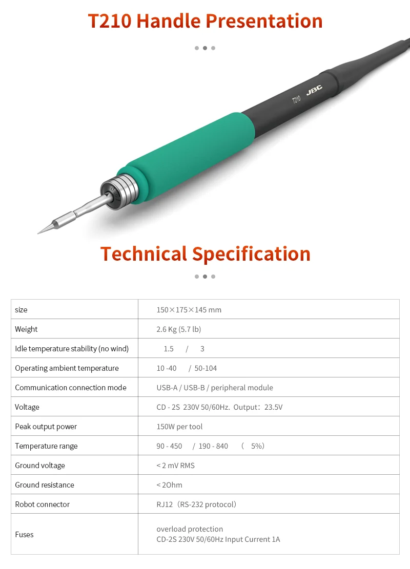 Cartouche JBC originale série C210, 002/018/020, pointes à souder, fonctionne avec T210, poignée de précision pour station de soudage CDS, en stock