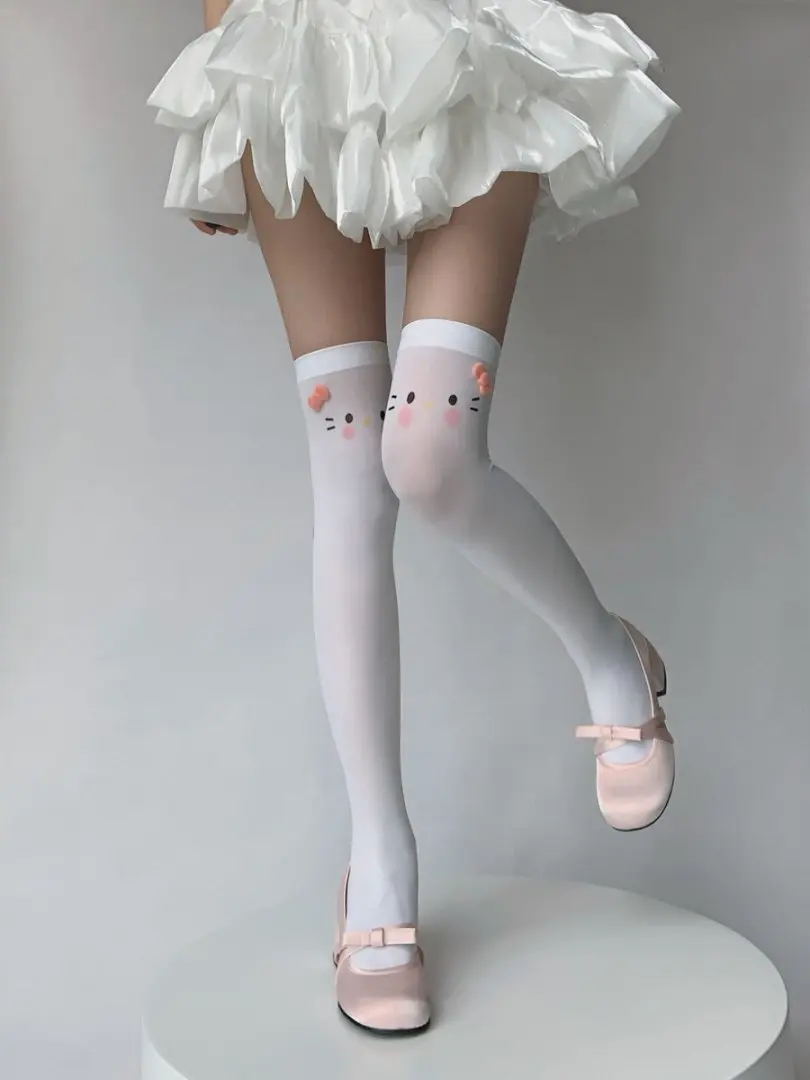 

Korean Velvet White Thighs Socks Suspender Socks Girl Cat Over Knee Versatile Women's Socks & Hosiery
