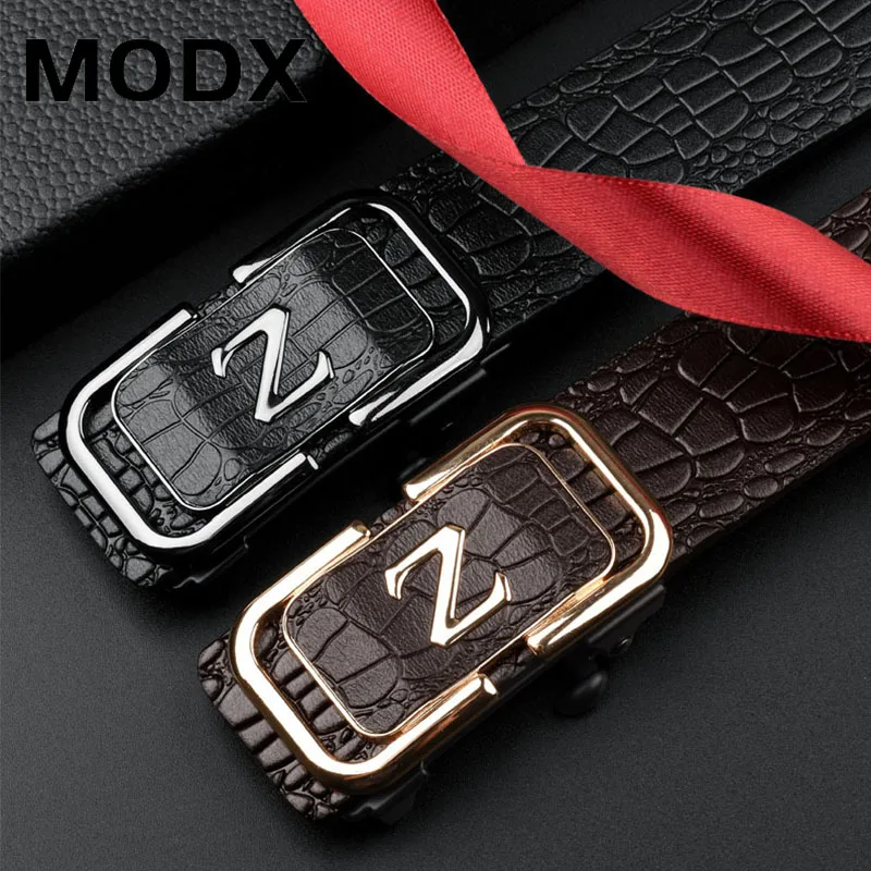 

MODX Quality Cowhide Leather Mens Belt Luxury Brand Designer Waist Band Suit Jeans Formal Wear Famous Brand Waist Seal Belts