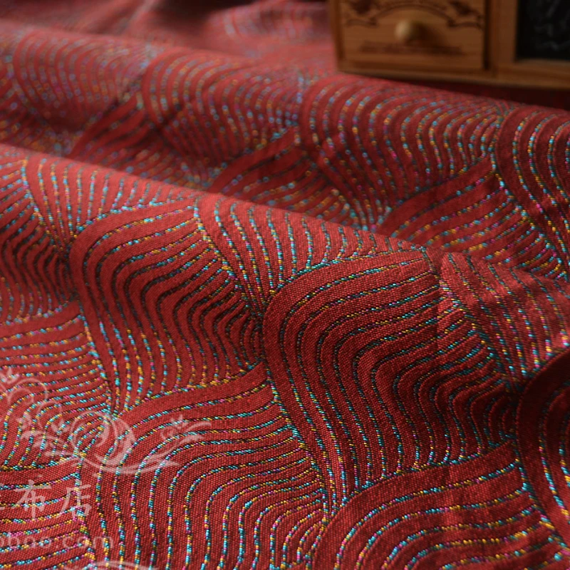 

Bright Line Jacquard Fabric for Clothing Designer Creative Fashion Diy Sewing By The Meter Handmade Material Cloth