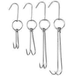 BBQ Storage Hanger Bread Hook Tools Duck Butcher Meat Processing Drying Smoking Hanger Stainless Steel Bacon Hook