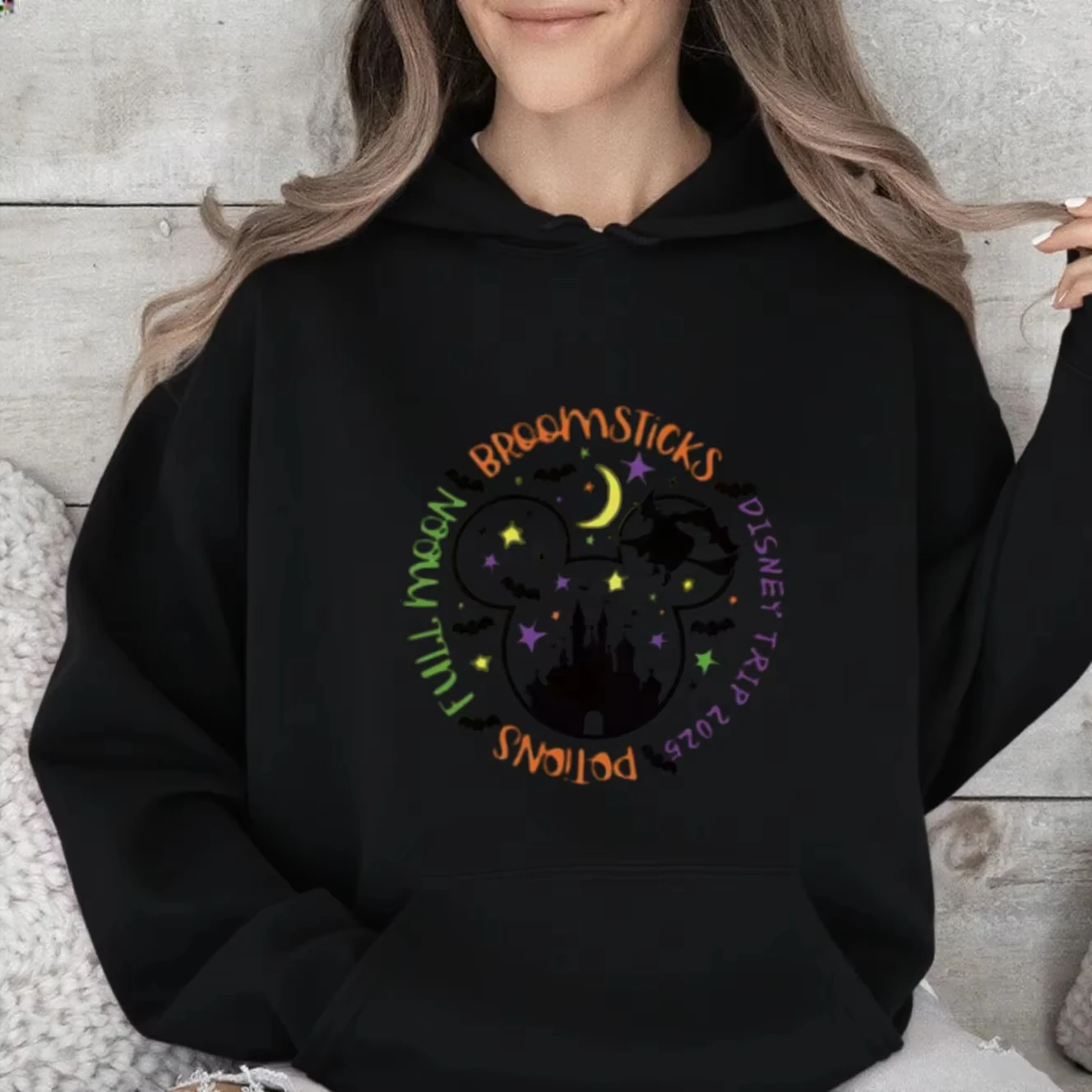 ディズニー ファミリーウェア 2025 ホリデー記念 マルチカラー 秋冬 カジュアル ルーズ パーカー 女の子 長袖