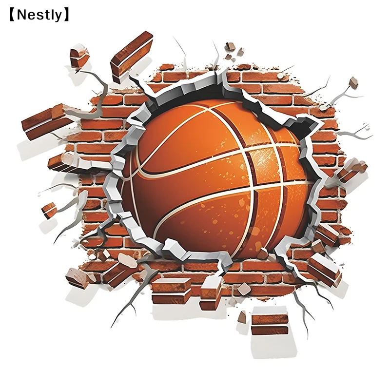 Basketball Wall Sticker Sports Boys Bedroom Art Wall Sticker Children's Room Nursery Decoration〔Nest〕