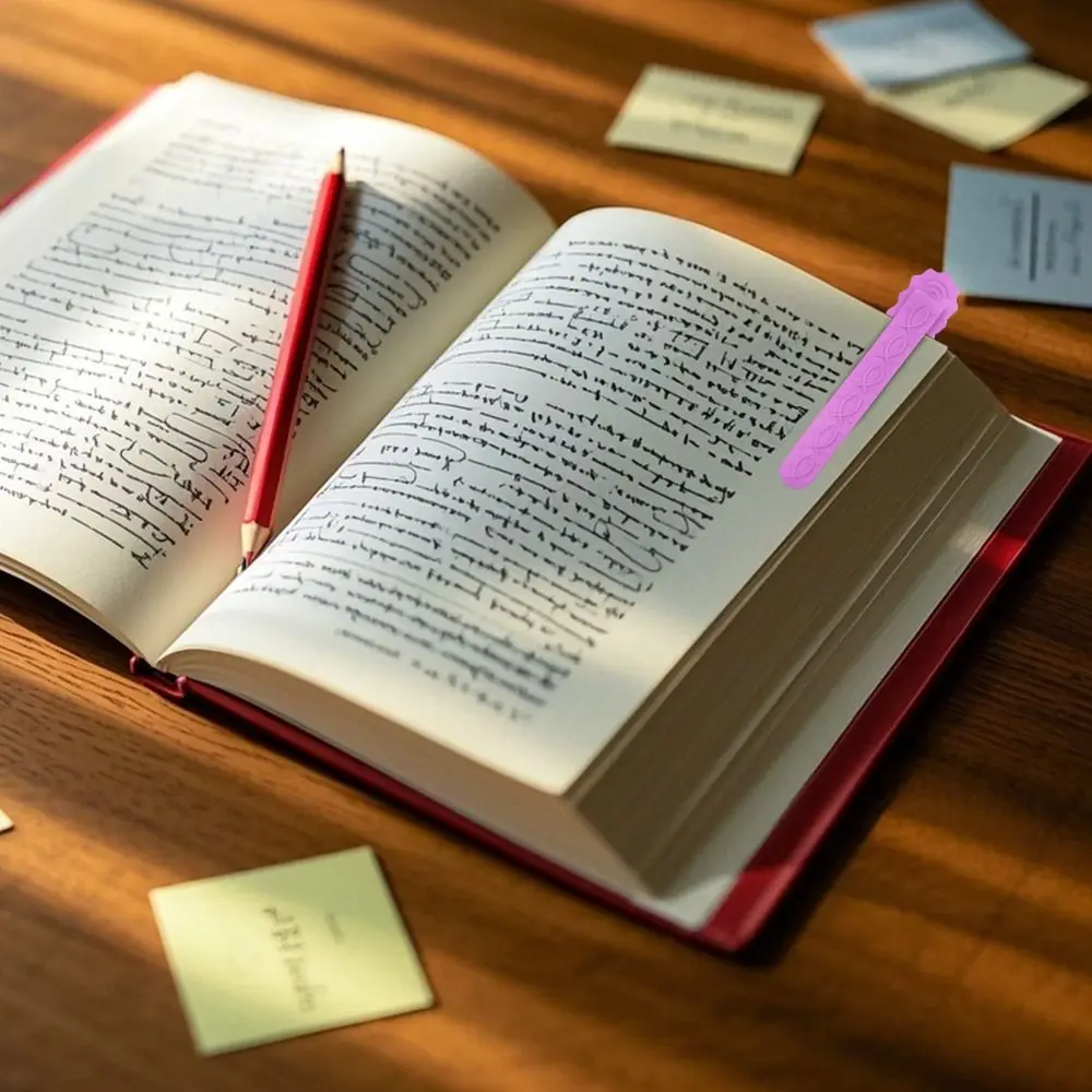 2pcs Silicone Silicone Bookmark Clip Handcrated Automatic Following Book Reading Sorter Page Divider Multi-color