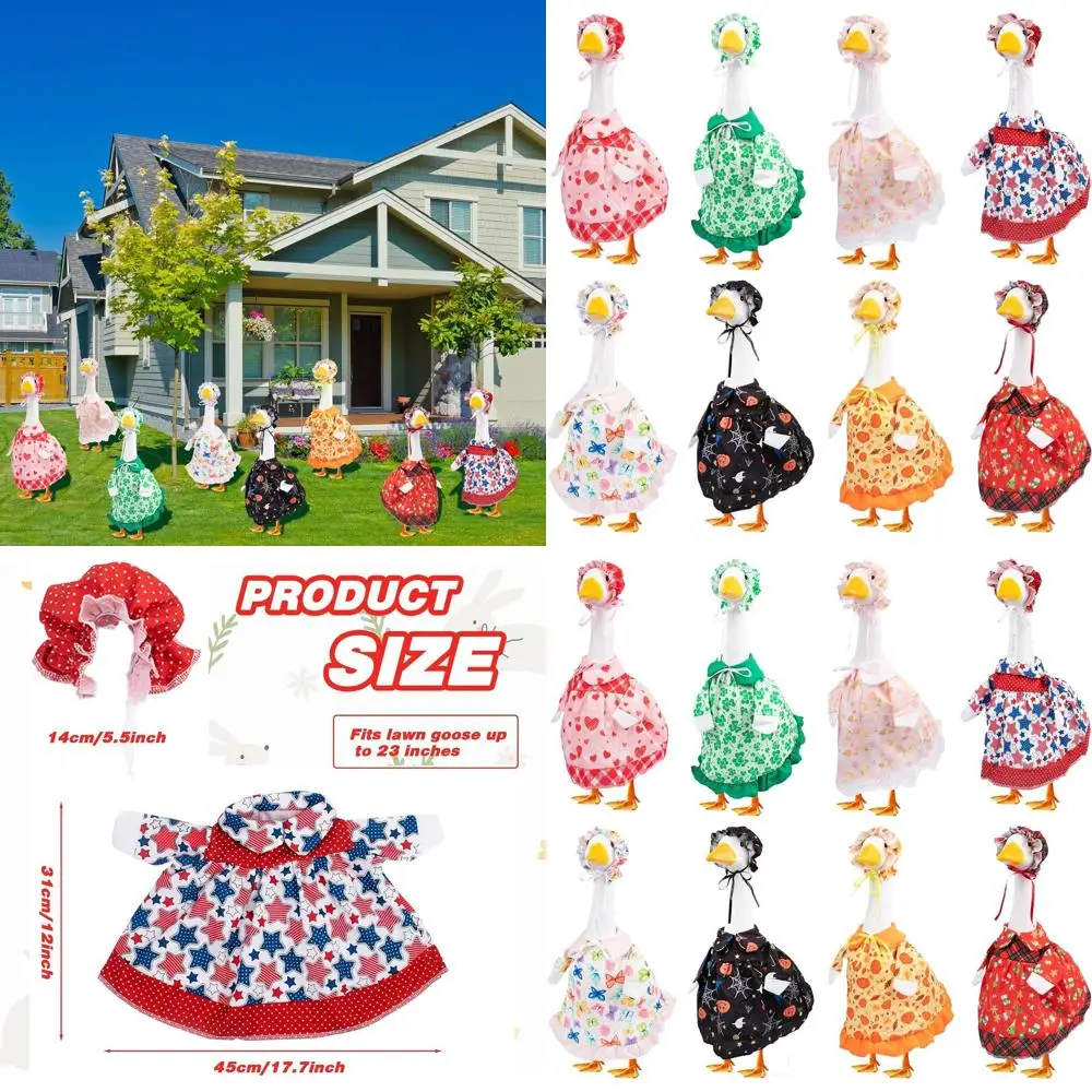 

Seasonal Goose Costumes for Outdoor Decorations: 4th of July, Halloween, Christmas, Valentine's, St. Patrick's, Easter, All-Seas