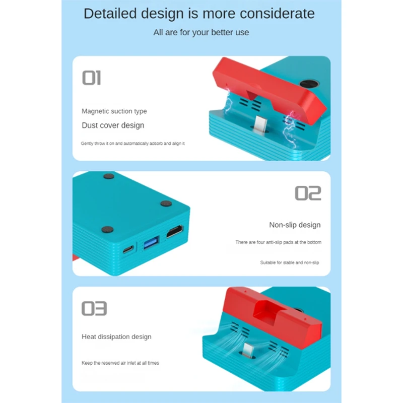 Projection Base For Switch Magnetic Casting Dock Nintendo Ns Oled Host -Compatible Casting Red & Blue