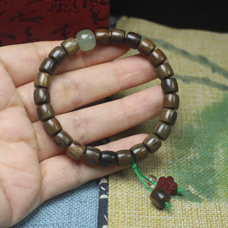 Shen Guibao Apple Bead 8mm Straight Cut Beaded Bracelet Men's and Women's Literary Play Hand String Wooden Buddha Beads Jewelry