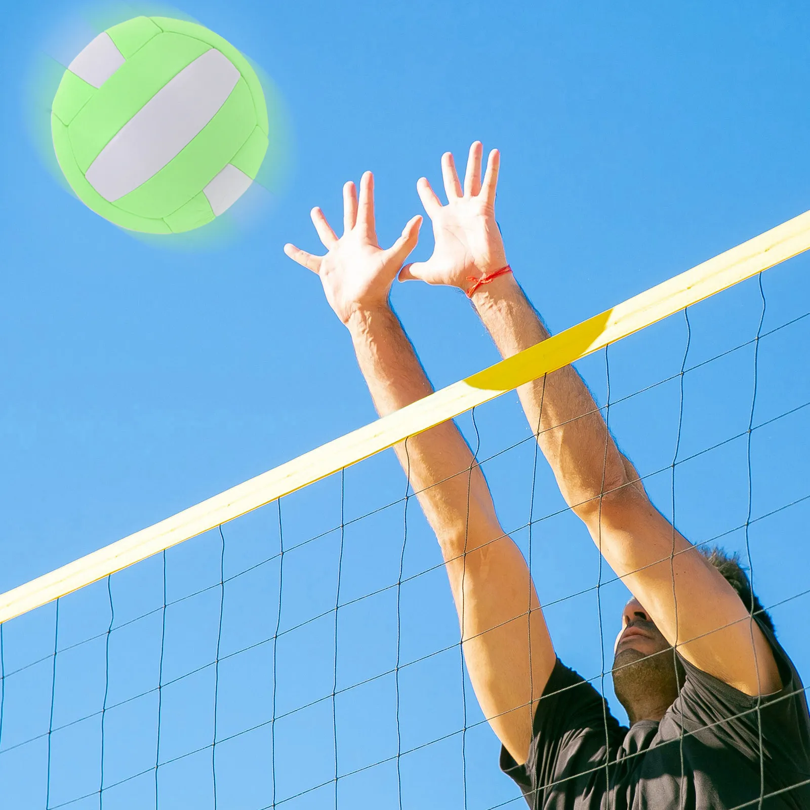 Soft Volleyball Official Size 5 PVC Training Ball Green White Color Inflatable Practice Junior High School Students Sports