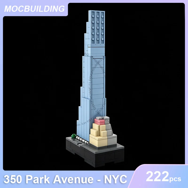 350 Park Avenue - NYC Model MOC Building Blocks DIY Assemble Bricks Architecture Creative Educational Display Toys Gifts 222PCS